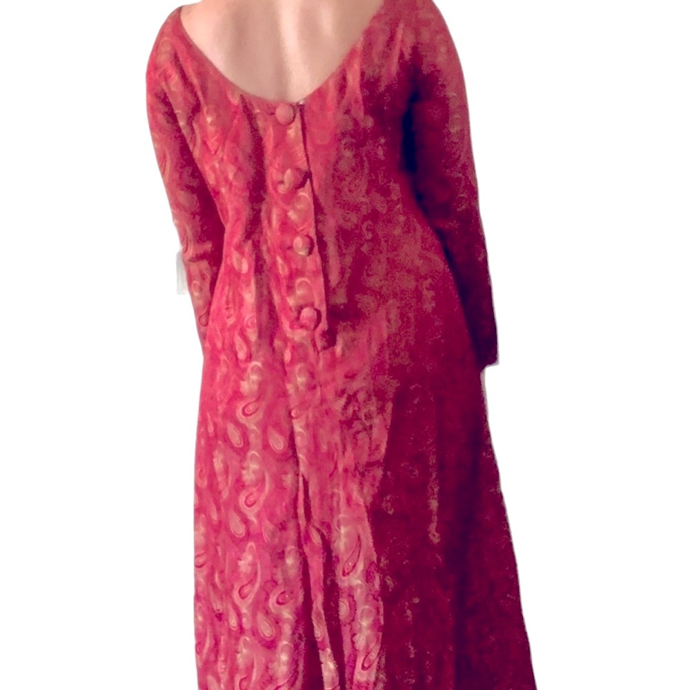 Vintage holiday dress with buttons down the back